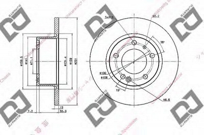 DJ PARTS bd1515 -  Тормозной диск